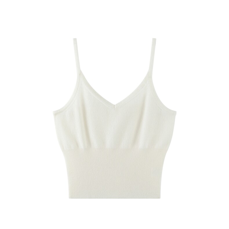 轻盈无感~100%纯山羊绒背心无袖女V领短款小吊带内搭美背针织衫，女装羊绒衫，绒默