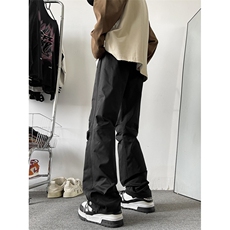 美式冲锋裤登山裤拉链直筒工装裤户外防水715-6-BK809P65（控78），男装休闲裤，星座715-6