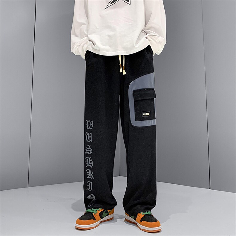 B266-C06-P55 23春季新款宽松休闲百搭港风休闲长裤图片