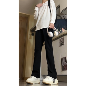 美式ins高街暗黑小众百搭喇叭裤休闲白色牛仔裤K2305-P55