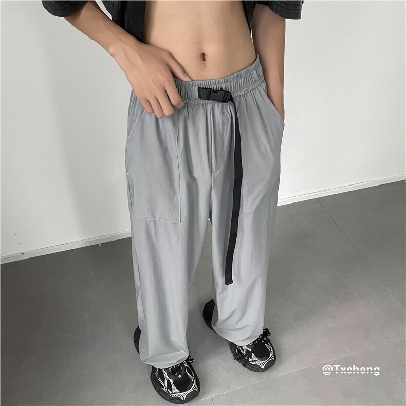 2023夏季新款宽松速干冰丝裤潮流百搭长裤B315-K23368-p40控58,男装休闲裤,电商B315