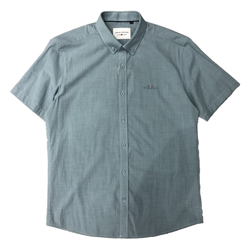 爸爸夏装短袖衬衫商务休闲男士上衣服夏季薄款衬衣夏天中年人男装,男装衬衫,电商B212（原钱塘6029）