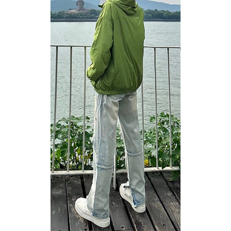 夏季美式高街ins破洞拉拉牛仔裤货号K715P55,男装牛仔裤,电商A063