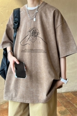 ！2024夏季新款男士水洗潮牌短袖T恤情侣半袖XT133P35，男装T恤，电商B220