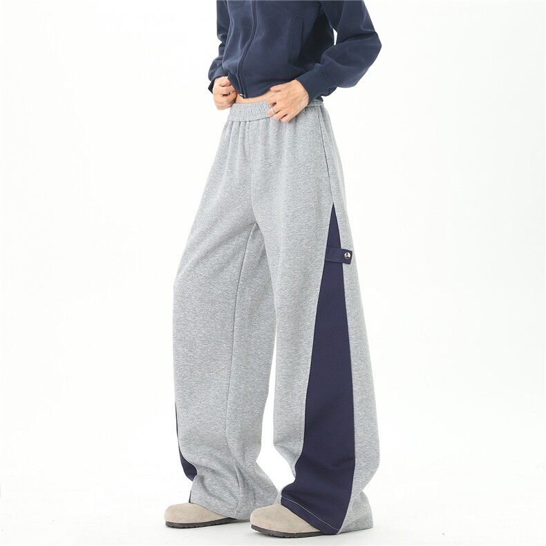 K25135-P42特M-5XL大码拼色华棉休闲裤运动裤，女装休闲裤，电商D232