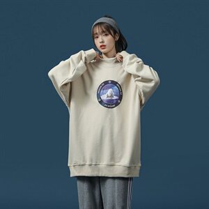 【】A003-HW3122-P50新款掩泣北极熊印花圆领卫衣蒙马特1,明星女黑大衣搭配图片大全图片
