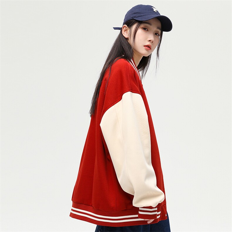 春秋季棒球服外套新款ins潮情侣学生休闲针织夹克A305-DF32-P75,男装夹克,电商B306