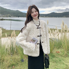 皮毛一体仿貂绒皮草外套女2025新款洋气秋冬季毛毛短款小香风，女装皮草，2C218
