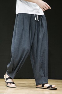 2025春季新款风灯笼裤大码树皮皱垮裤休闲裤 K122-P55图片