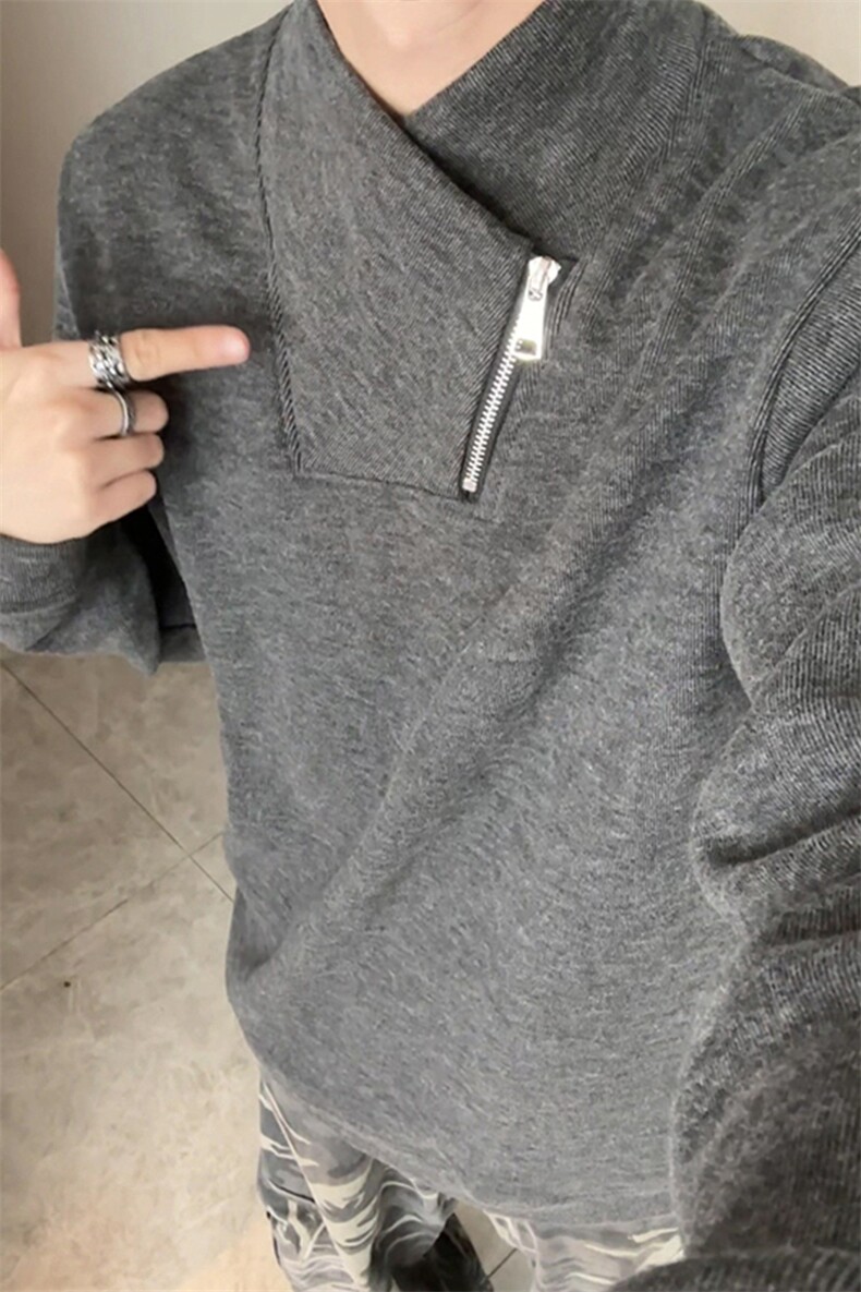 重磅立领斜拉链卫衣男宽松型休闲时尚潮流上衣TDR299-特价P25,男装T恤,电商A007
