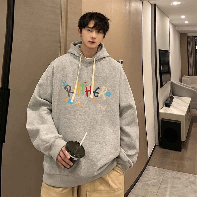 纯棉连帽卫衣男大码运动帽衫宽松薄WY2301-P35,男装卫衣,电商A040
