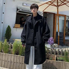 秋新高级感单排扣翻领大衣男女同款毛呢大码风衣外套J556-P110，男装毛呢大衣，电商A001-1
