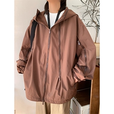 秋季新款潮机能风拉件连帽冲锋衣外套宽松百搭夹克CYJK9126-P80，男装夹克，电商A128