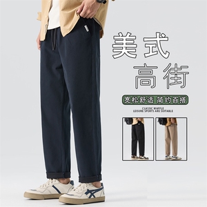 直筒裤子男款秋季2025年新款潮牌阔腿运动裤休闲长裤K6633-P50图片