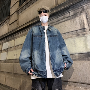 牛仔外套男秋季设计感拉链工装夹克春秋款美式高街复古JN8936-P73图片