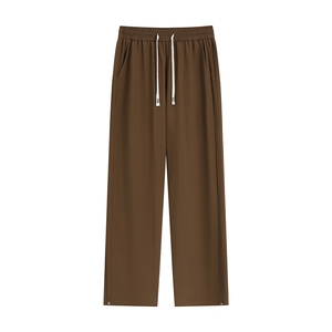 侧边褶皱纯色基础款休闲裤K108平铺92%聚酯纤维8%氨纶(S-2XL)TP25图片