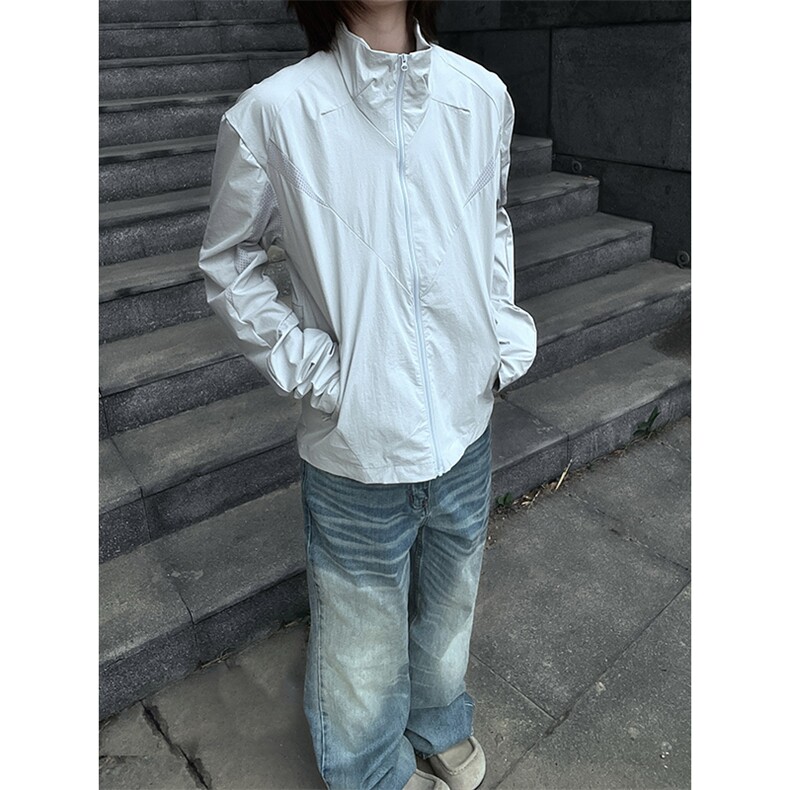 春夏款高品质冰感速干防晒服休闲户外运动外套透气弹力机能风夹克,男装防晒衣,电商A486-1