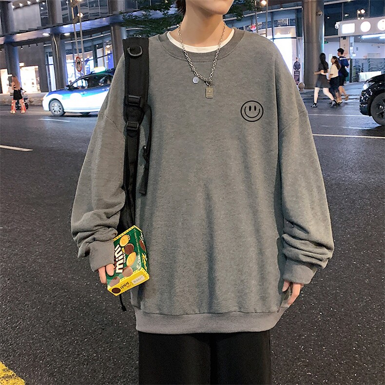 S6224-P28秋季圆领卫衣男大码韩版宽松长袖外套,男装卫衣,电商A040
