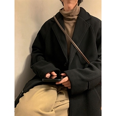 N1079/P100加棉P110冬季毛呢大衣男中长款过膝风衣大码男士呢大衣，男装毛呢大衣，电商A141