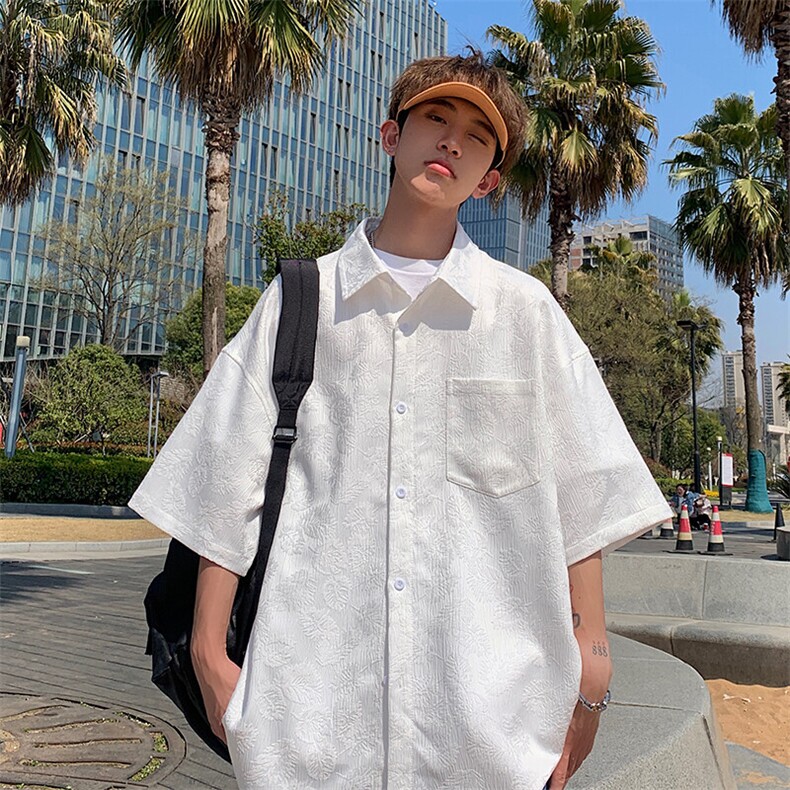 特批35无差价2025夏季大码翻领短袖衬衫男高级感休闲上衣外套C851，男装衬衫，电商A001-1