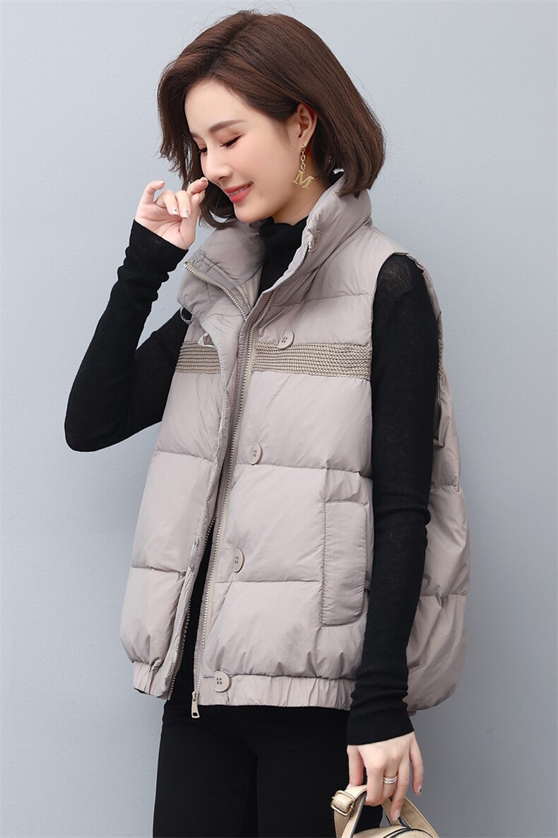 2022新款时尚保暖立领羽绒马甲修身显瘦百搭外套,女装羽绒服,依恋蒂丝