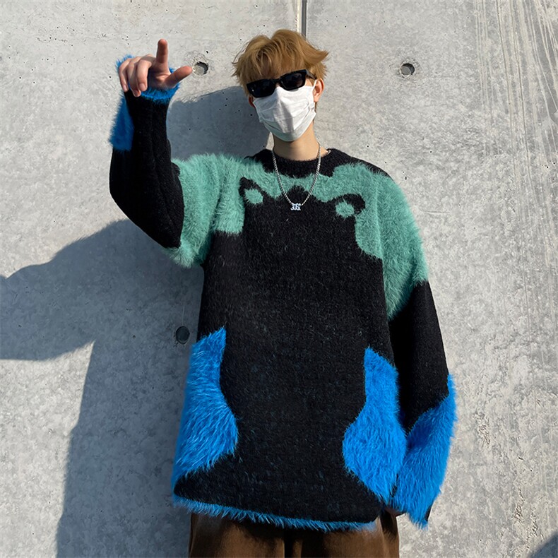 B383P58水貂毛毛衣打底衫男女同款男装宽松休闲保暖,男装针织衫/毛衣,星座512-6