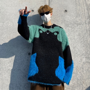 B383P58水貂毛毛衣打底衫男女同款男装宽松休闲保暖图片