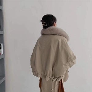 DG835韩范真狐狸毛领内搭防獭兔毛保暖派克服图片