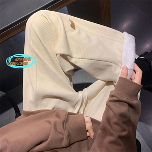XZ616 冬季新款华夫格贴标加绒加厚休闲裤 TY435 P65控78图片