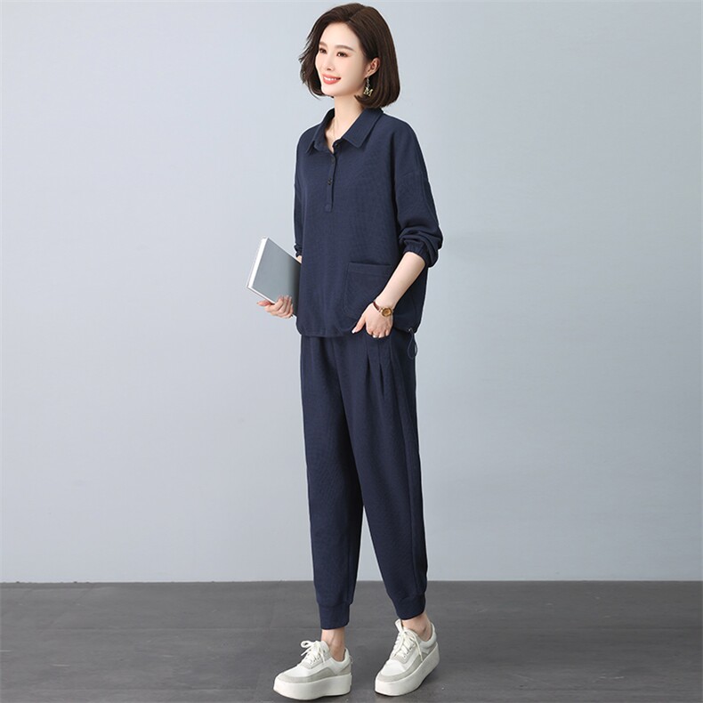 2024春秋季新款时尚休闲气质个性减龄休闲套装,女装套装/套裙,独衣靓