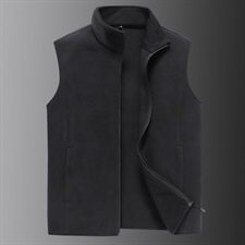 M-8XL男日系立领纯色摇粒绒马甲外套5032-1_9807P40，男装背心/马甲，星座1516-1