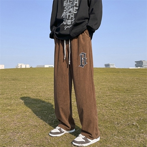 转化率极高重工刺绣灯芯绒直筒大码垂感休闲裤D232A-KZ12-P50图片