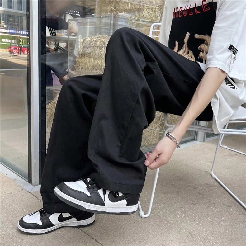 高街小众裤子男春秋款潮牌直筒宽松运动纯棉工装裤RK67P35,男装休闲裤,星座1116-2