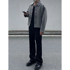 量大优垂感冰丝西裤cleanfit黑色休闲裤微喇vibe裤子XK175-特P35，男装西裤，星座1213