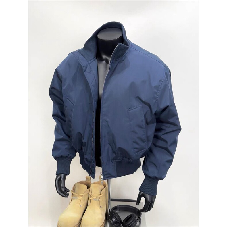 网图有货美式藏蓝色短款飞行夹克立领棉服外套棉衣男A105-P95，男装夹克，星座1505