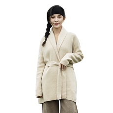 2024秋季新款中长款长袖羊毛开衫，女装羊毛衫，端硕羊绒