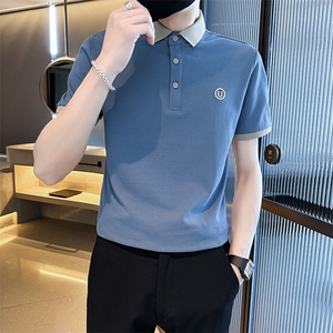 2024持续大码短袖T恤翻领U字刺绣Polo衫T066-特P40图片