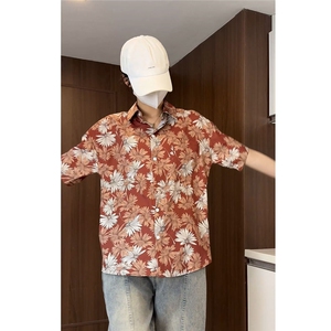 控59花衬衫夏季风印花衬衫短袖风宽松版型CS013-P30图片