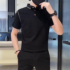 2025夏季新款织带设计简约短袖T恤翻领Polo衫9986-特P40，男装T恤，电商D342