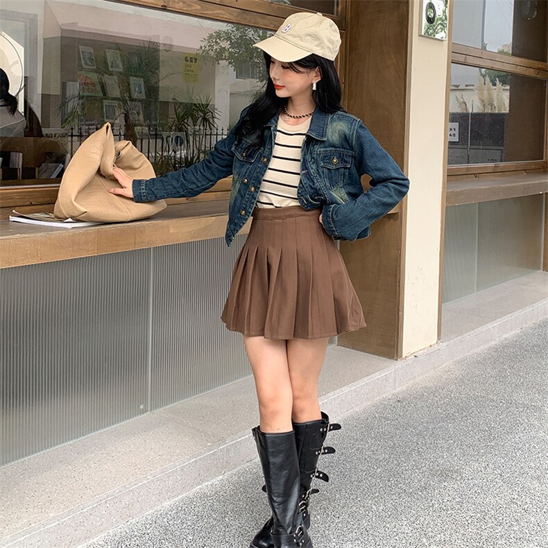 美式复古炸街设计感做旧蓝牛仔外套女2024高级百搭休闲短夹克上衣,女装短外套,MQ