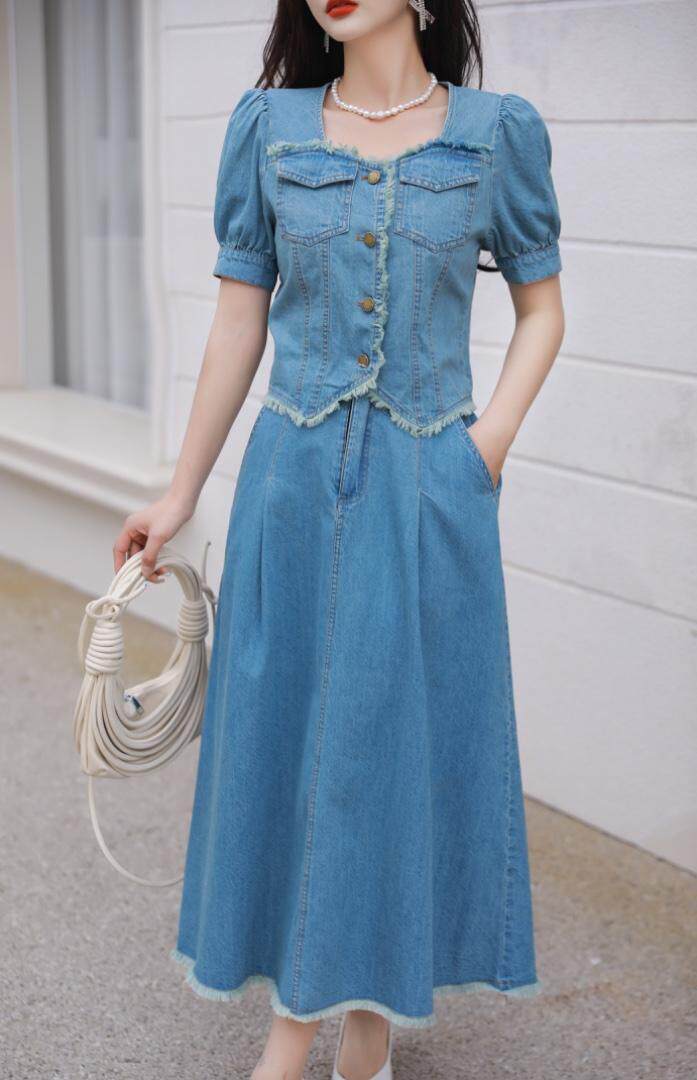 2023年牛仔工艺套裙，其它，贻思茗