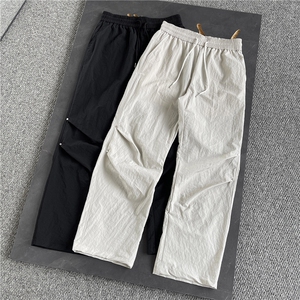 新款夏季宽松休闲直筒裤纯色百搭-LK80100-特批35图片