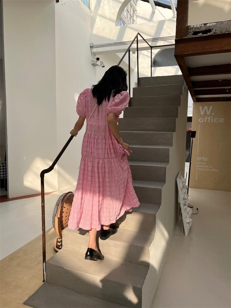 斜襟压褶娃娃裙，其它，五和六季