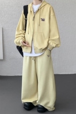 麂皮绒连帽卫衣运动套装男校园风运动服两件套学生班服TZ115-P128，男装休闲套装，电商D206-1