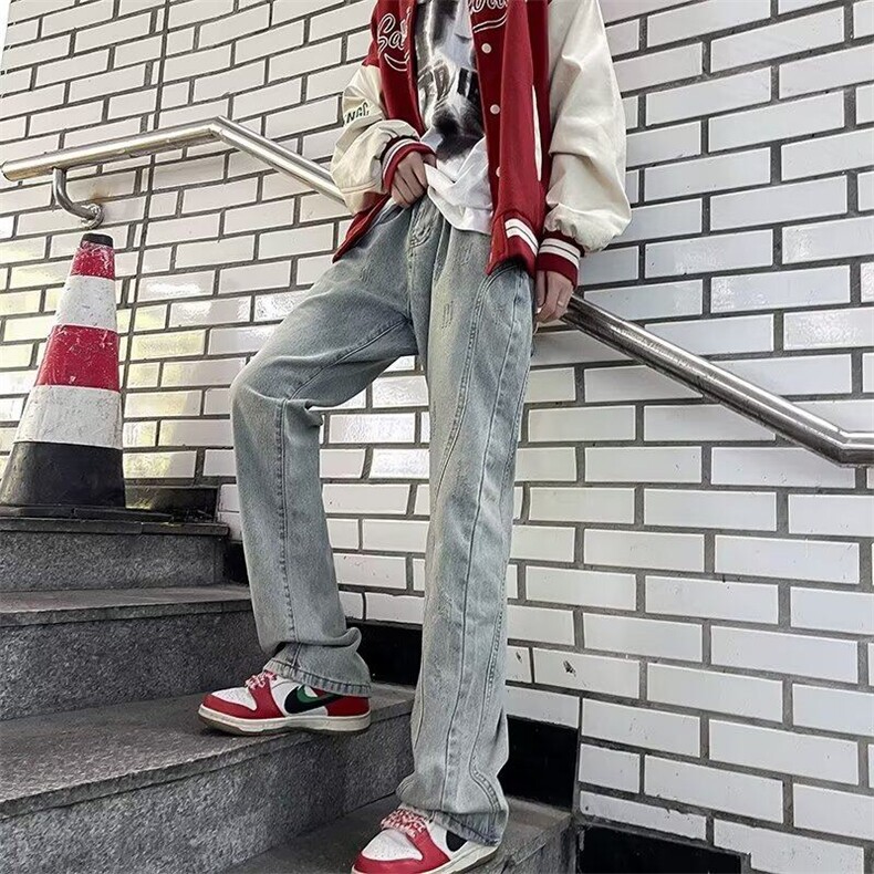 新款休闲裤长裤男美式百搭垂感宽松嘻哈运动裤KK339-P46,女装休闲裤,星座911-3