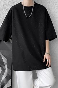 8XL-M 特大码满天星短袖T恤男亮片oversize港风半截袖DX316P16图片