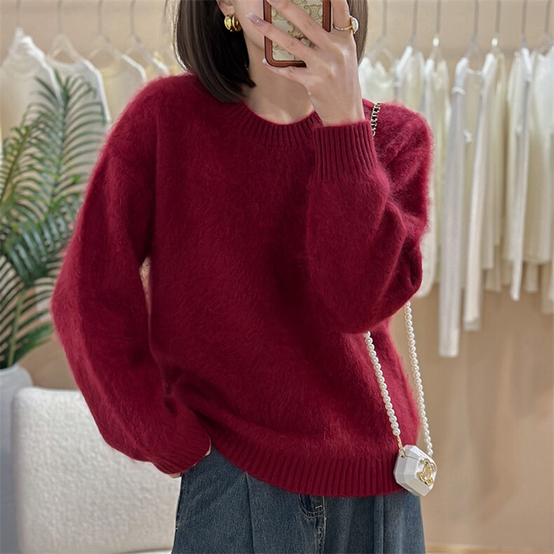 羊绒衫女秋冬简约内搭毛衣纯色套头打底衫，女装羊绒衫，仟禧羊绒