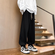 8XL-M束脚运动裤加肥加大码美式高街休闲卫裤阔腿长裤KZ1922/P58，男装休闲裤，电商B238