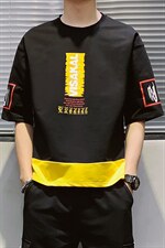 2024夏季字母印花圆领短袖t恤男潮牌宽松半袖潮流ins上衣DT12P30，男装T恤，电商A086
