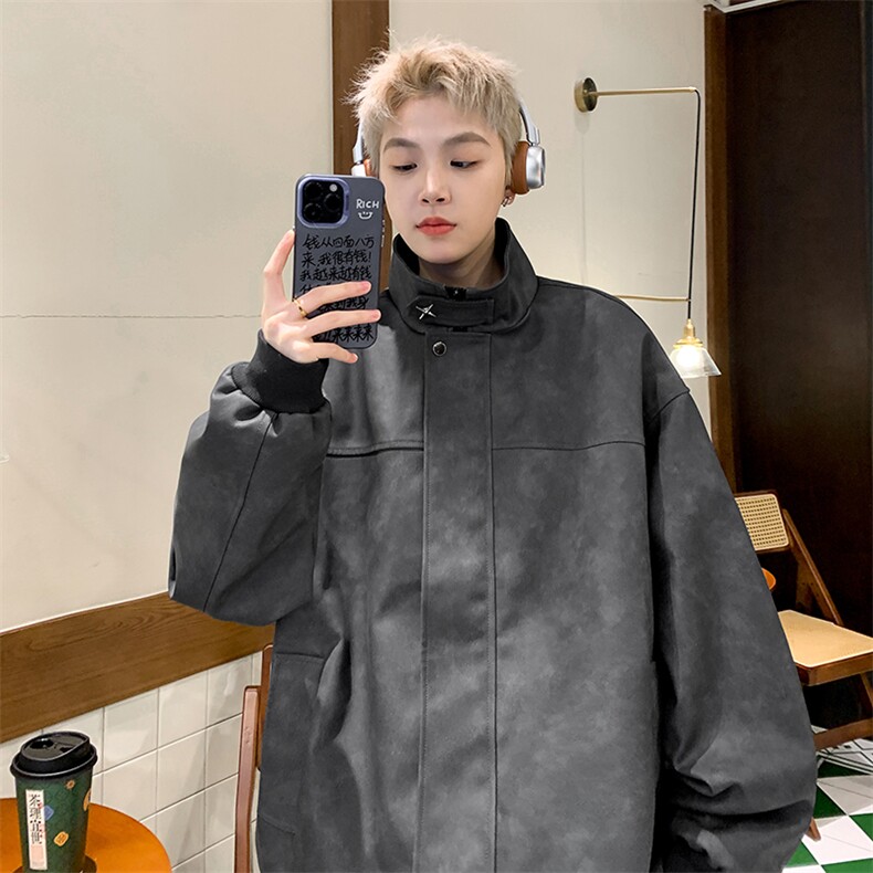 春款复古PU皮夹克磨砂质感外套1213-DY2313-P95,男装夹克,星座1213